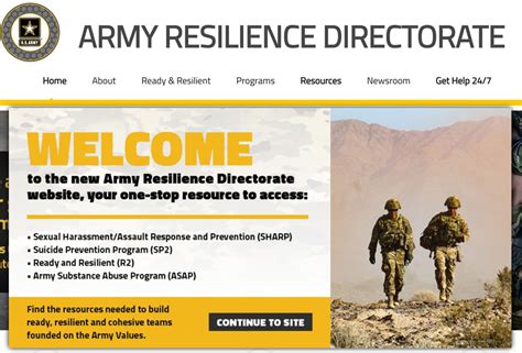 army official website.